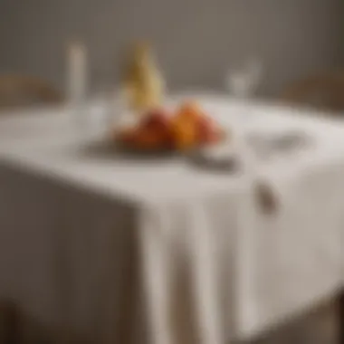 Minimalist table arrangement featuring a linen tablecloth