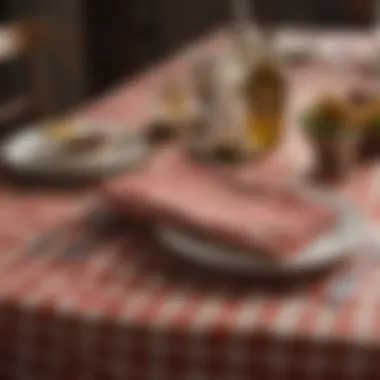 Rustic table setting with a checkered tablecloth