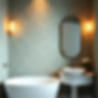 Luxurious textured wallpaper adding depth to a small space