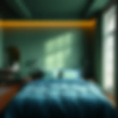 A Harmonious Blend: Green and Blue in Bedroom Design Serene bedroom featuring green and blue color palette