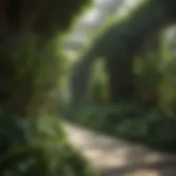 Lush tall green plants creating a serene outdoor ambiance