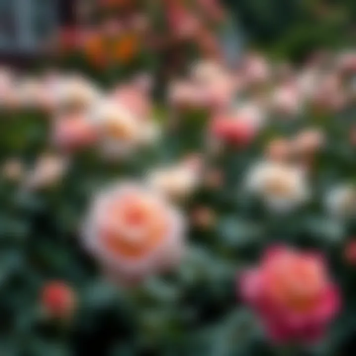 Luxurious rose garden showcasing rare blooms