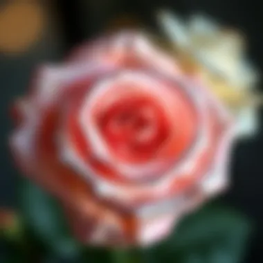 Close-up of a premium rose with dew droplets
