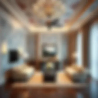 Elegant interior featuring upscale wallpaper