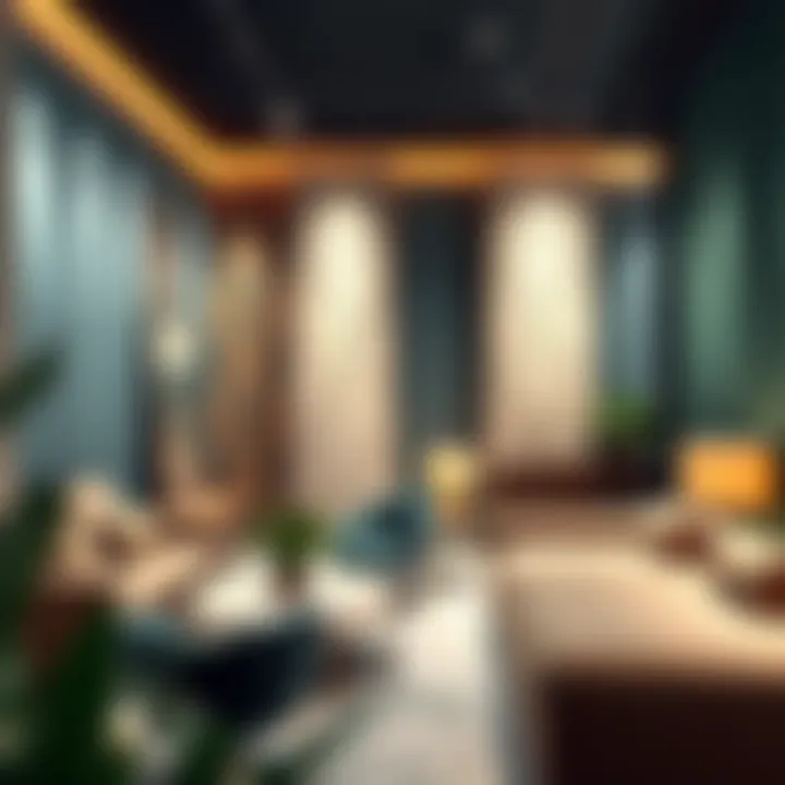 Showroom displaying a variety of luxury wallpaper options