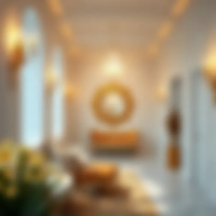 Artistic Gold and White Color Palette Visualization Artistic representation of gold and white paint color palette