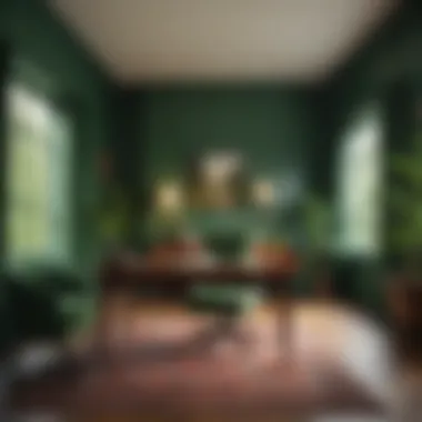 Charming Green Study Room Inviting study room adorned with various shades of green