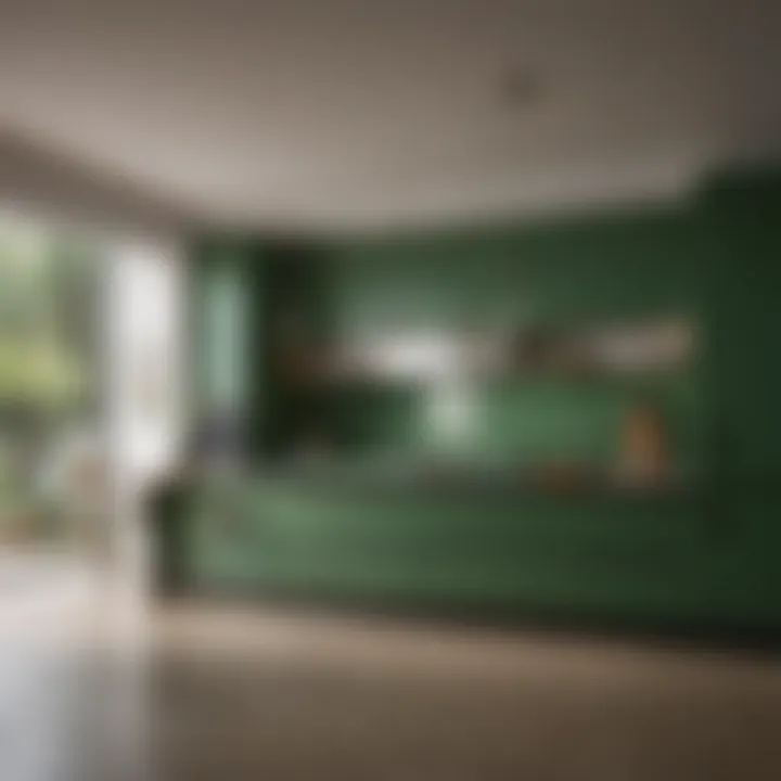 Modern kitchen featuring green accents