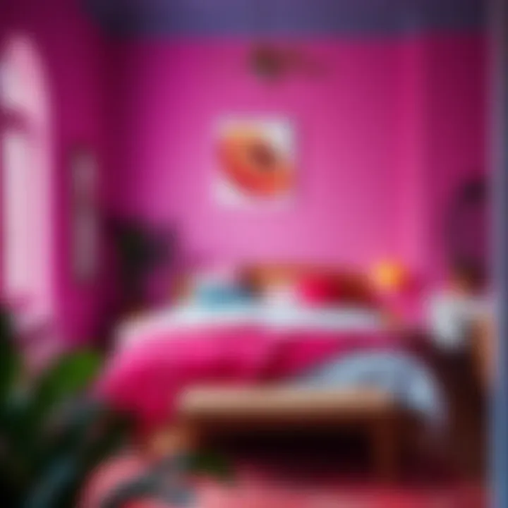 Cozy Bedroom with Vibrant Colors Vibrant color palette enhancing a cozy bedroom atmosphere