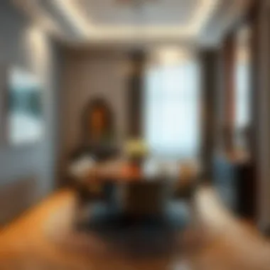 Elegant Dining Space Elegant dining area featuring unique decor elements