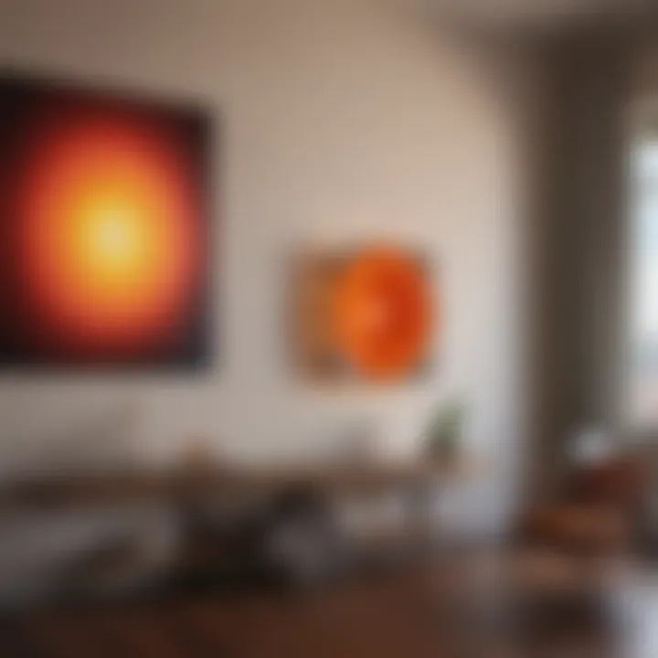 Visual representation of color theory applied to interior design