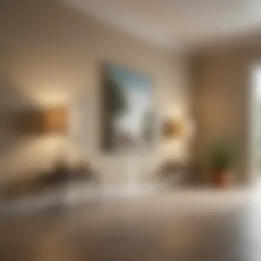 Interior room with natural lighting emphasizing wall colors