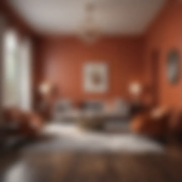 Trendy interior design space reflecting current color trends