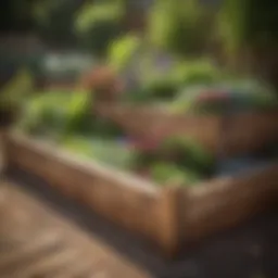 Elegant raised garden bed made from reclaimed wood