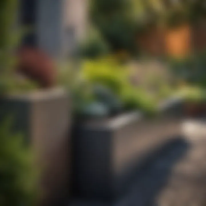 Stylish modern raised garden bed with metal accents