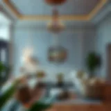 Elevated Elegance in Living Spaces Luxurious living room featuring elegant wallpaper