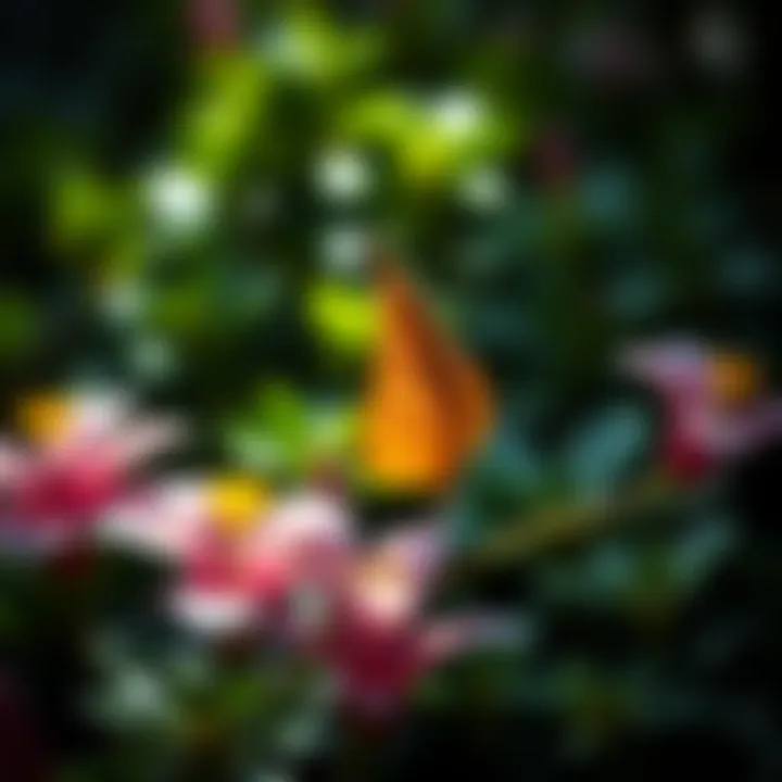 Close-up of unique flower species thriving in shady conditions