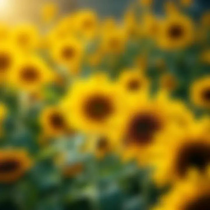 Sunflowers: Bright Sources of Nectar A garden filled with sunflowers and bees