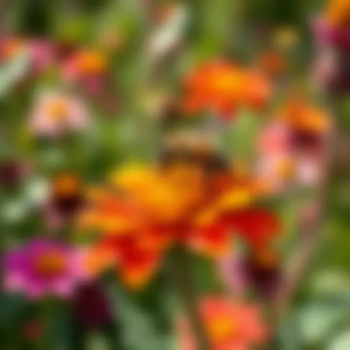 Thriving Gardens: Supporting Bee Populations Bee on a colorful flower in a thriving garden