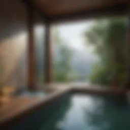 Tranquil spa environment with soothing water features