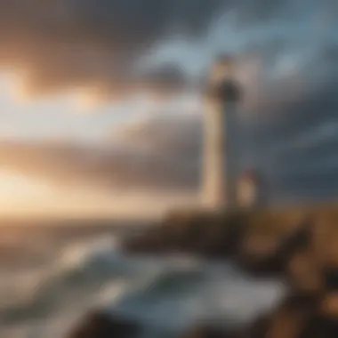 Historic lighthouse overlooking the vast ocean