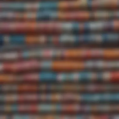 A variety of beach towel designs showcasing patterns and colors