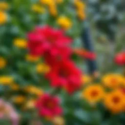 A vibrant garden filled with diverse flowering plants