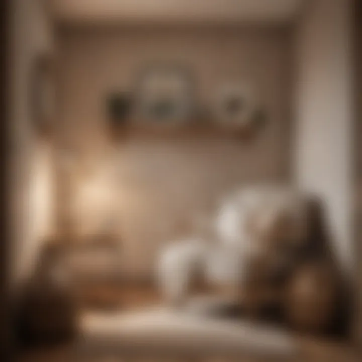 Cozy reading nook adorned with neutral decor and inviting textures
