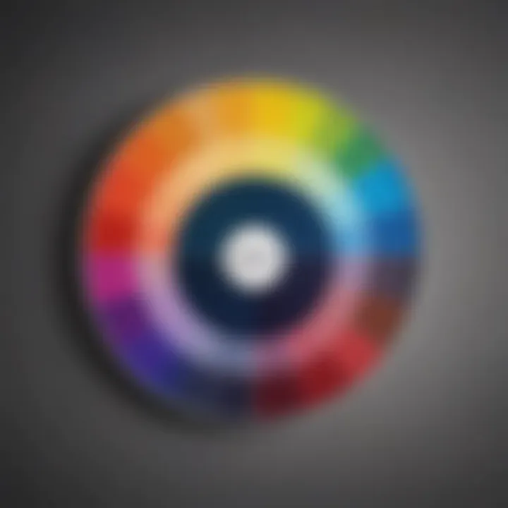 A color wheel illustrating the principles of color theory