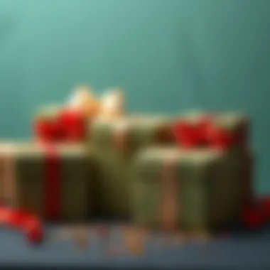 Luxurious Tea Gift Boxes An assortment of tea gift boxes adorned with ribbons and intricate patterns, symbolizing luxury and thoughtfulness