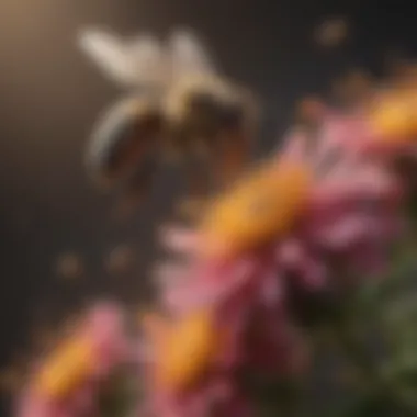 Pollination Process Illustration Illustration of the pollination process highlighting the interaction between bees and flowers