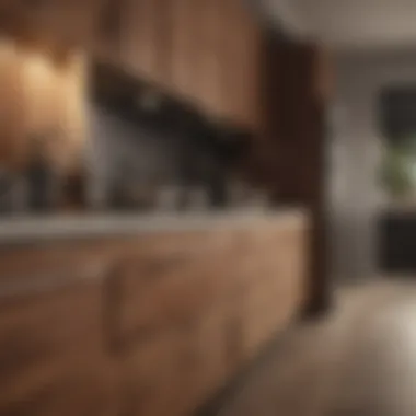 Luxurious kitchen with elegant wood finish cabinets