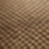 A close-up view of textured grasscloth paper showcasing its intricate weaves and natural fibers.