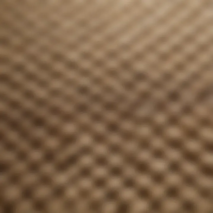 A close-up view of textured grasscloth paper showcasing its intricate weaves and natural fibers.