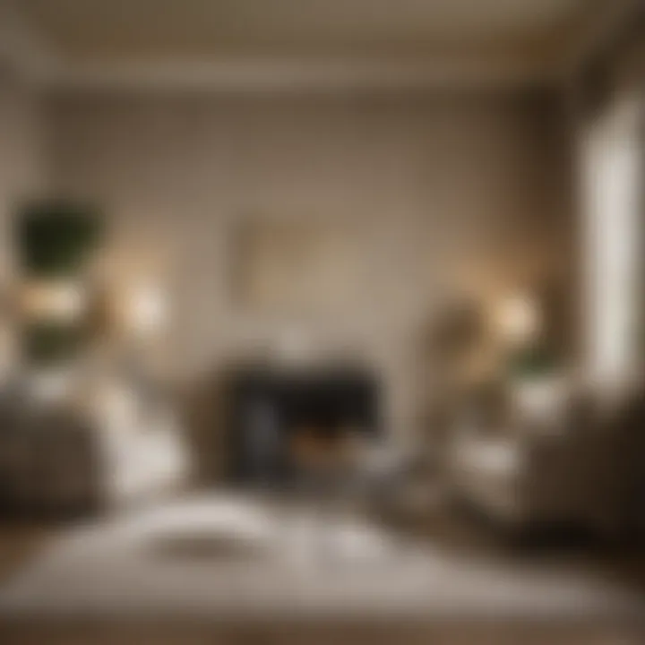 A beautifully designed room featuring grasscloth wallpaper, demonstrating its potential in luxurious interior design.