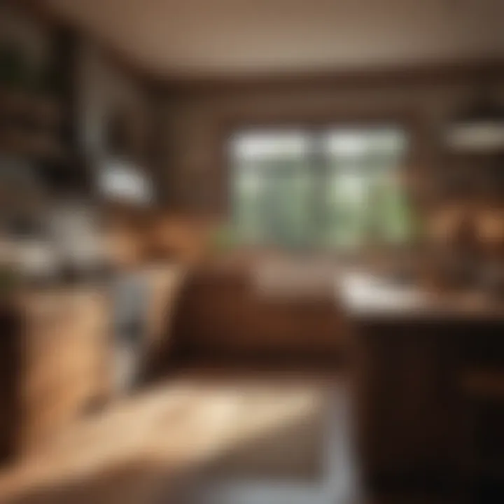 Warm and inviting kitchen adorned with earthy tones and natural wood accents