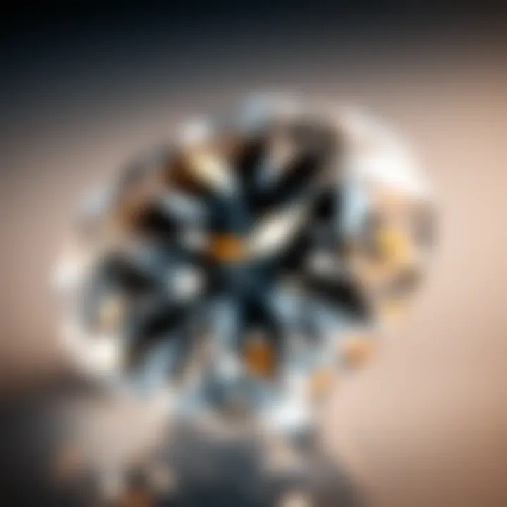 Close-up view of a flawless diamond reflecting light