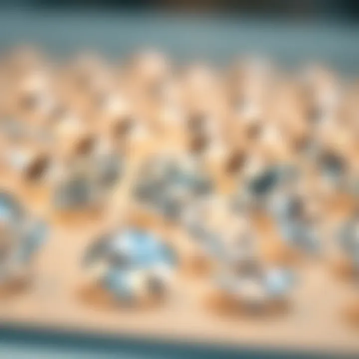 An elegant display of various flawless diamonds