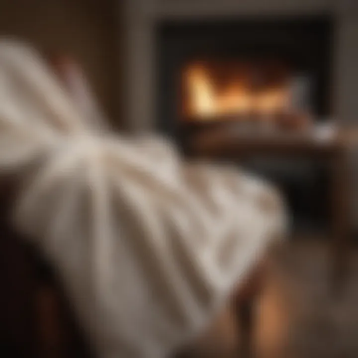 A cozy blanket draped over a stylish chair, creating a warm atmosphere