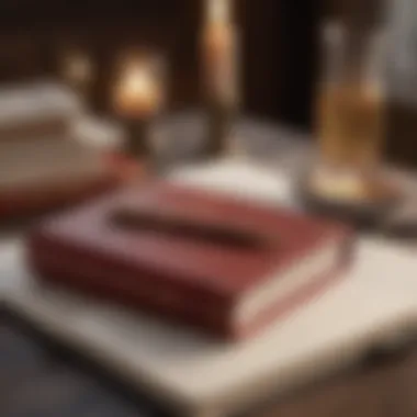 Elegant Diary and Pen Set A beautifully crafted diary with an elegant pen placed beside it
