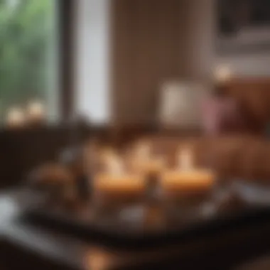 Aromatic Scented Candles Scented candles arranged beautifully on a coffee table