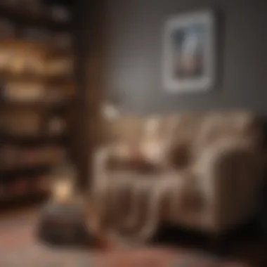 A cozy reading nook with a selection of books and a warm blanket