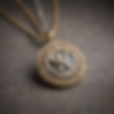 A personalized item, showcasing a custom necklace with a grandmother's initials