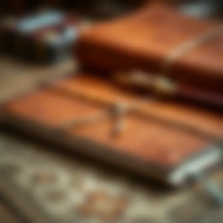 Artisan Journal for Reflection Close-up of a beautifully crafted handmade journal