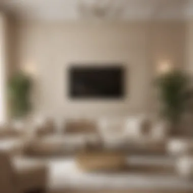 Chic Soft Beige Living Room Chic living room featuring soft beige walls and stylish decor