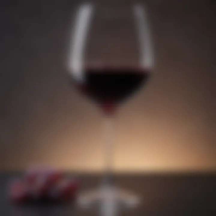 Elegant wine glass showcasing rich red wine
