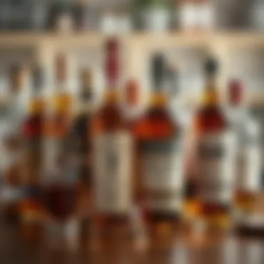 An assortment of rum bottles showcasing different varieties and styles