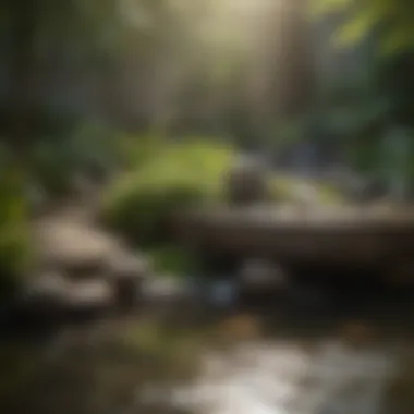 Zen garden with cascading water feature