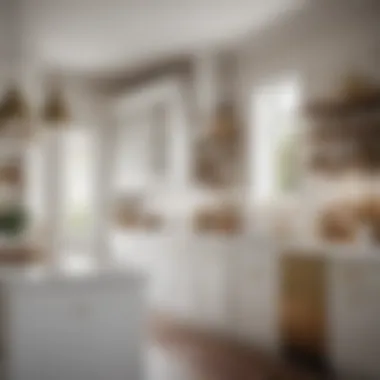 Classic white kitchen with vintage brass fixtures