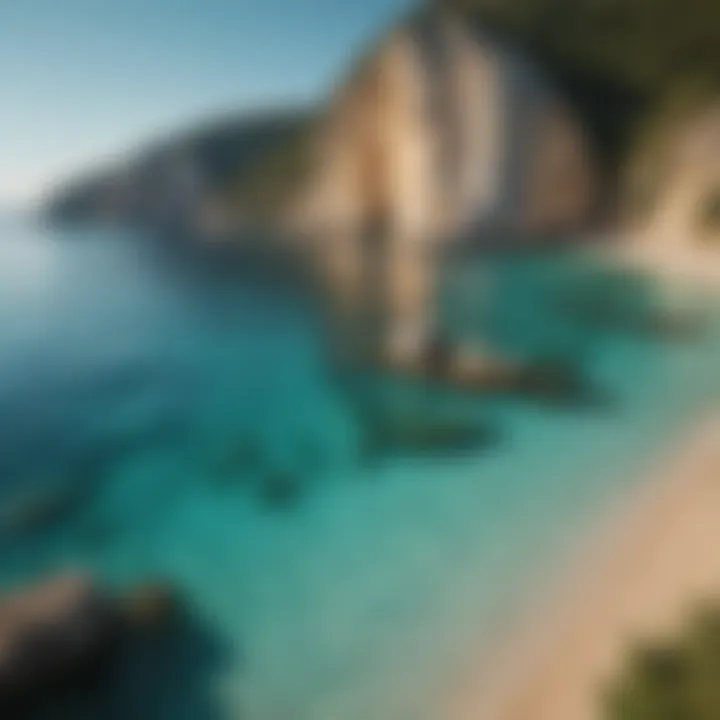 Tranquil bay view of Zakynthos with crystal clear turquoise waters
